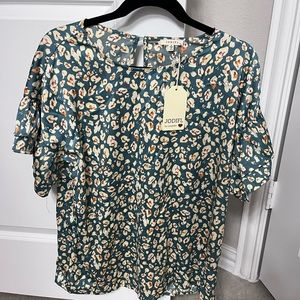 Leopard print blouse size small